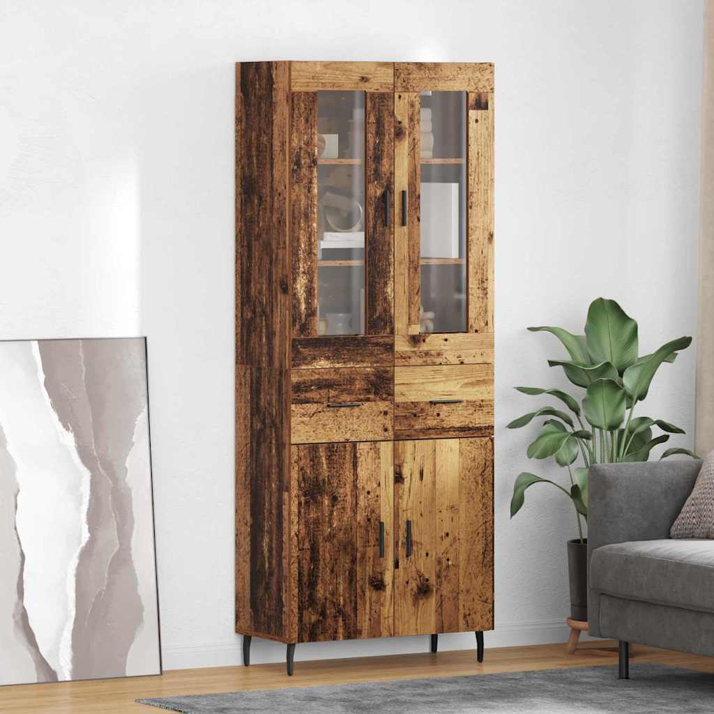 Highboard mit Schubladen 2 pcs Altholz Holzwerkstoff