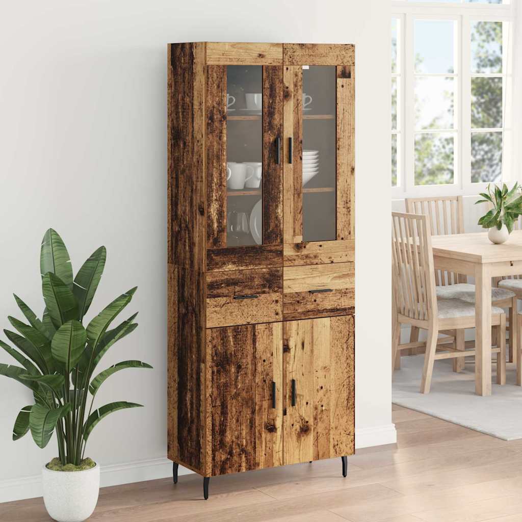 Highboard mit Schubladen 2 pcs Altholz Holzwerkstoff