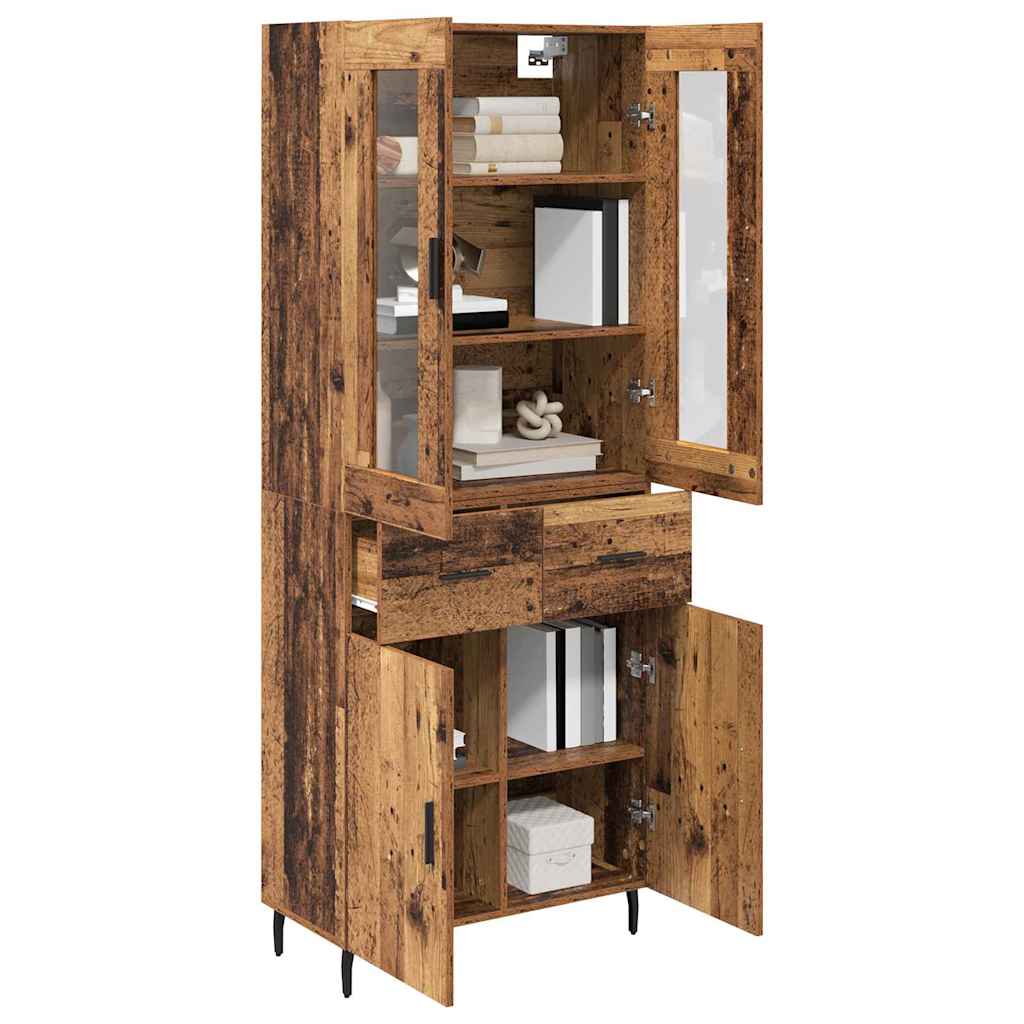 Highboard mit Schubladen 2 pcs Altholz Holzwerkstoff