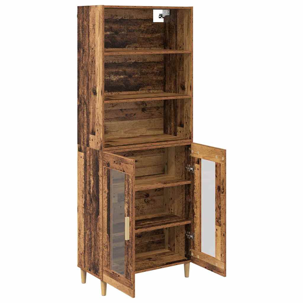 Highboard Altholz 69,5 x 32,5 x 180 cm Holzwerkstoff