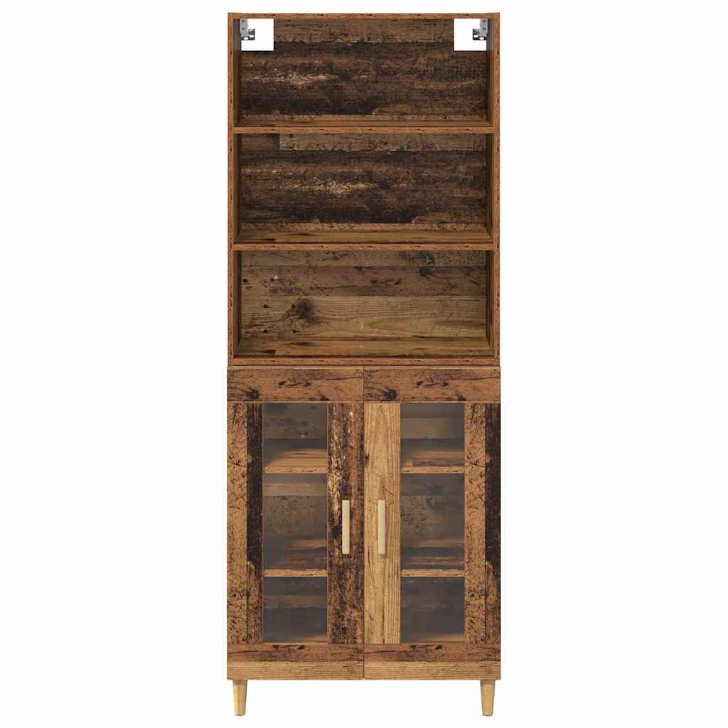 Highboard Altholz 69,5 x 32,5 x 180 cm Holzwerkstoff