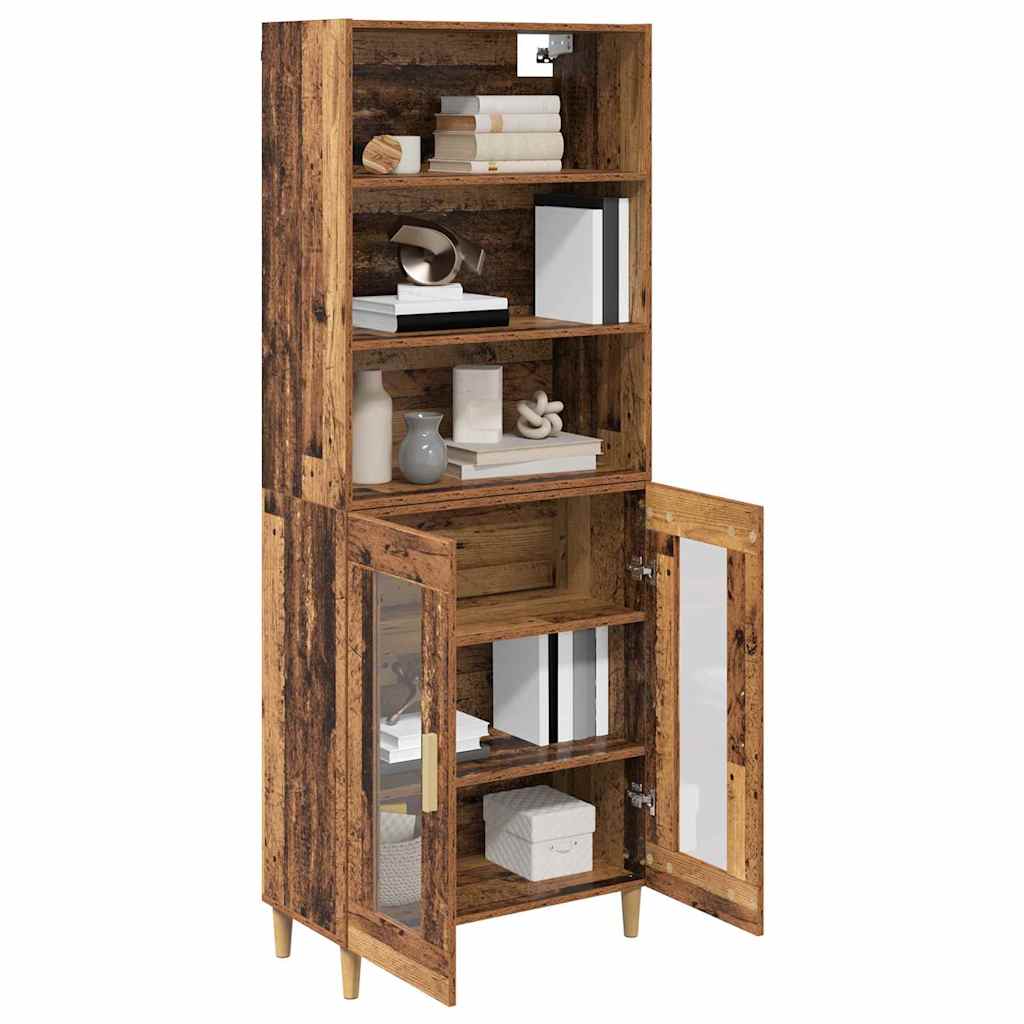 Highboard Altholz 69,5 x 32,5 x 180 cm Holzwerkstoff
