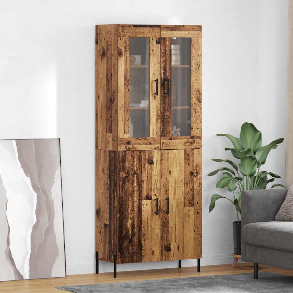 Highboard Wandmontiert Altholz 69,5 x 34 x 180 cm Holzwerkstoff