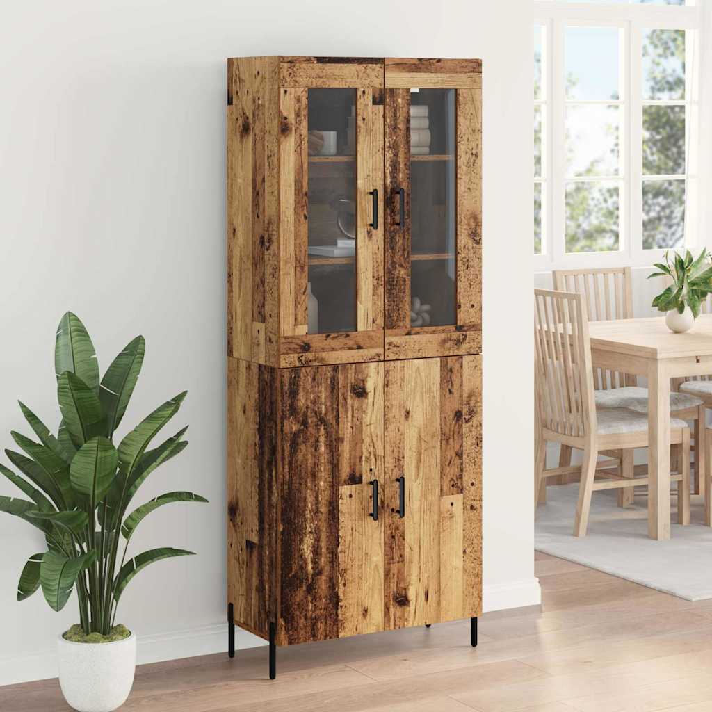 Highboard Wandmontiert Altholz 69,5 x 34 x 180 cm Holzwerkstoff