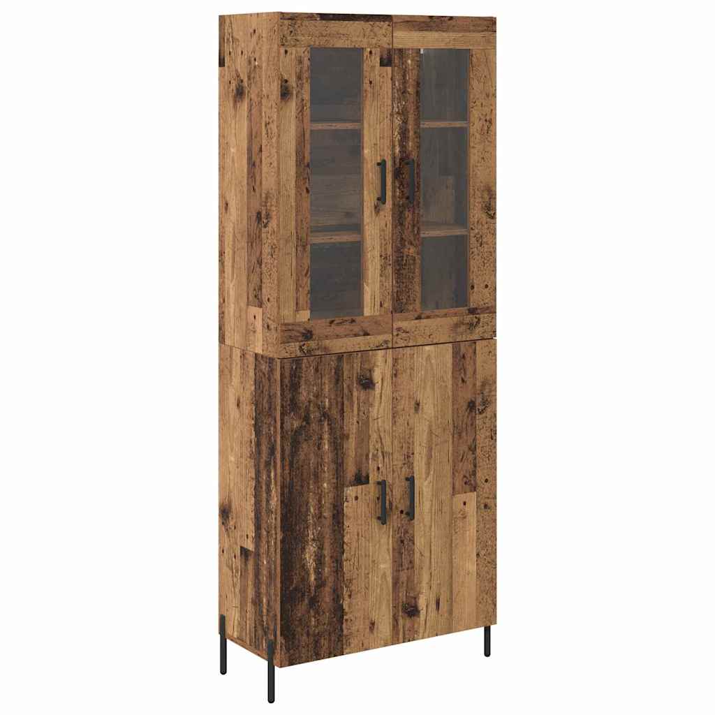 Highboard Wandmontiert Altholz 69,5 x 34 x 180 cm Holzwerkstoff