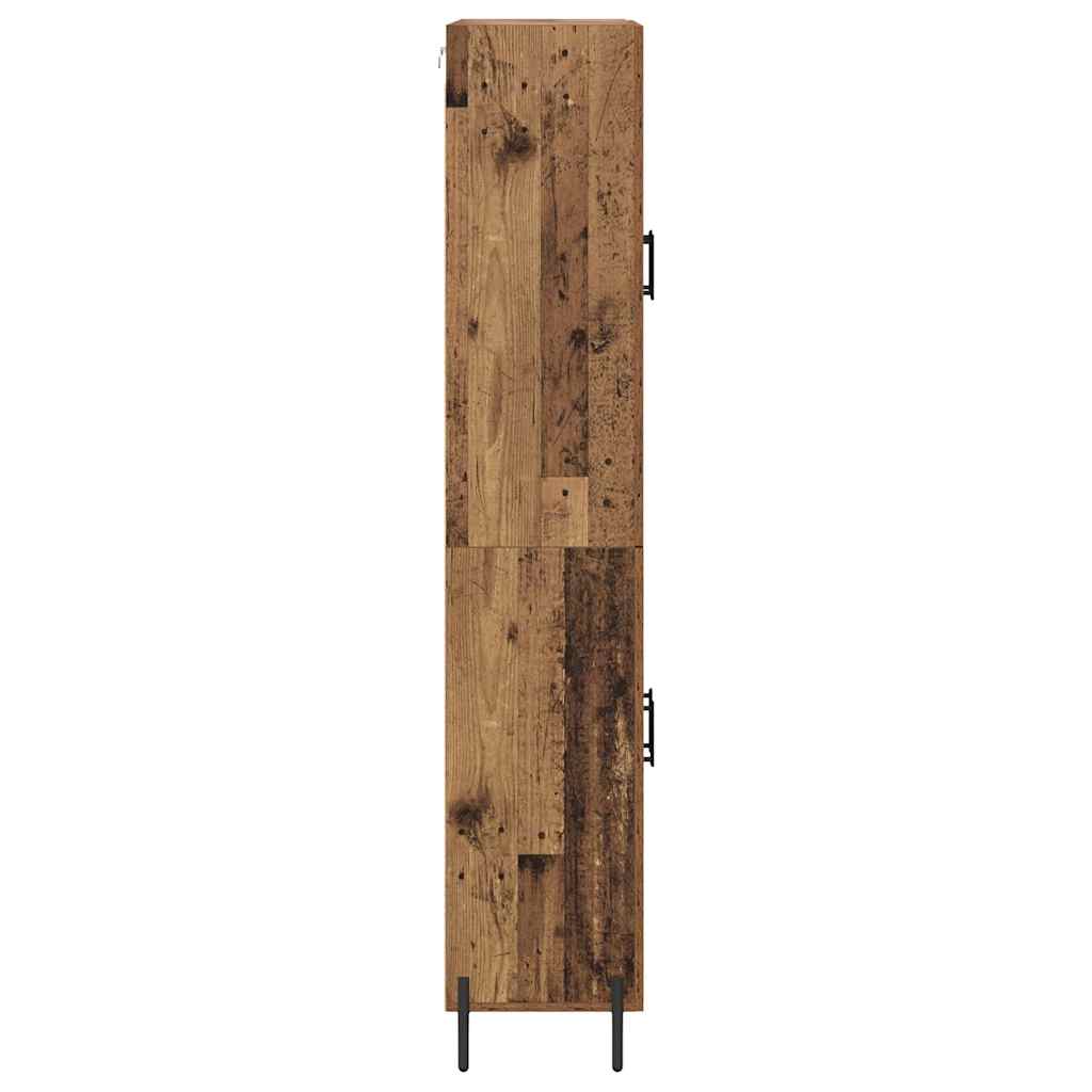 Highboard Wandmontiert Altholz 69,5 x 34 x 180 cm Holzwerkstoff