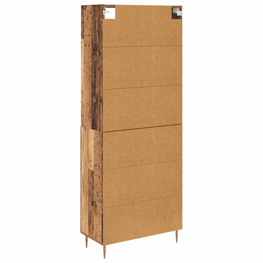 Highboard Altholz 69,5 x 34 x 180 cm Holzwerkstoff