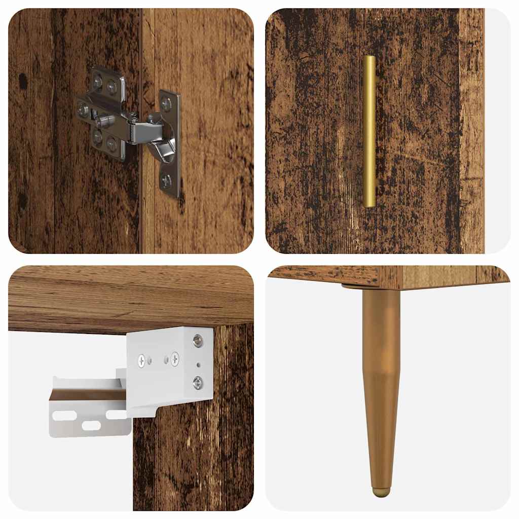 Highboard 2 pcs Altholz Holzwerkstoff