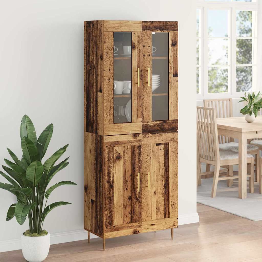 Highboard 2 pcs Altholz Holzwerkstoff