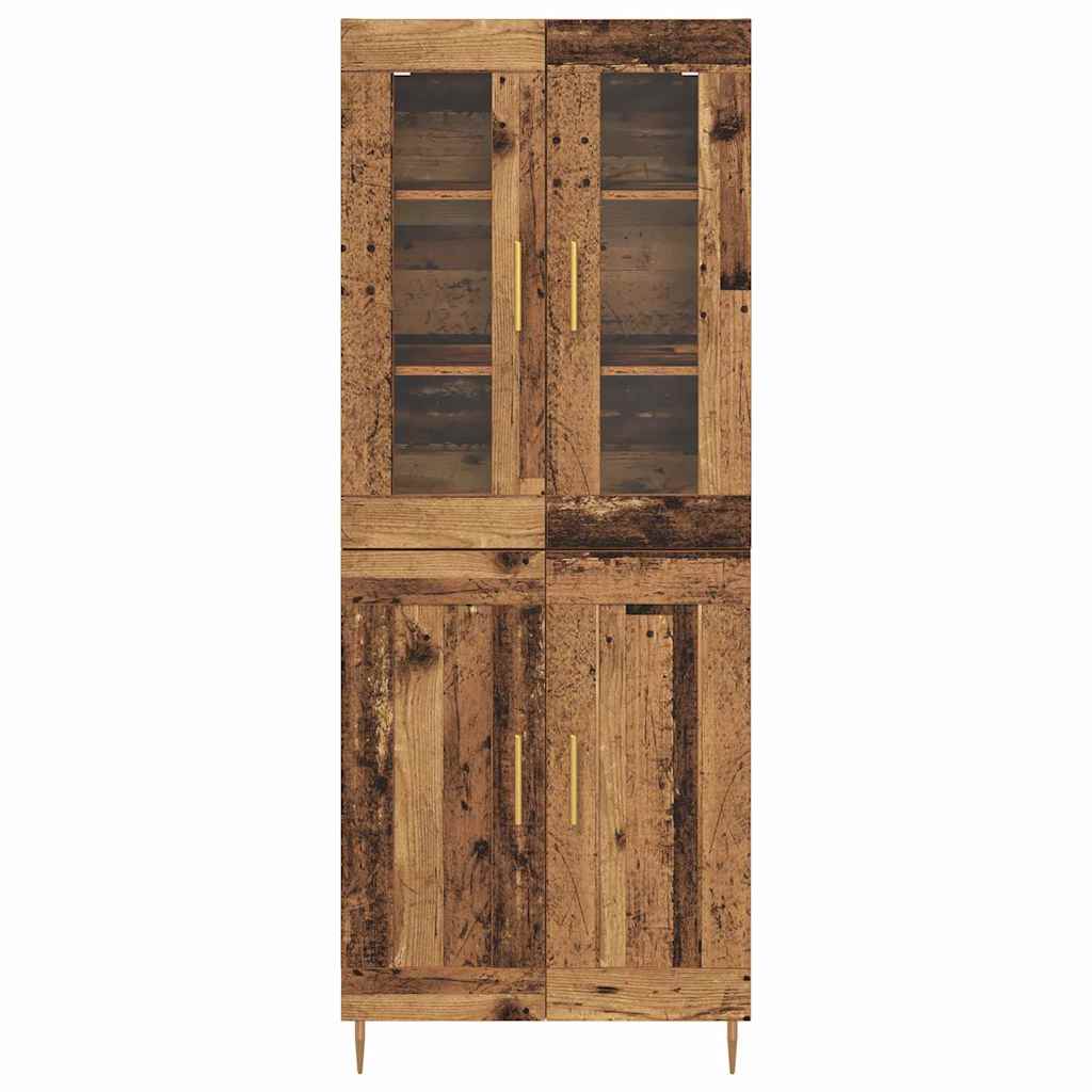 Highboard 2 pcs Altholz Holzwerkstoff