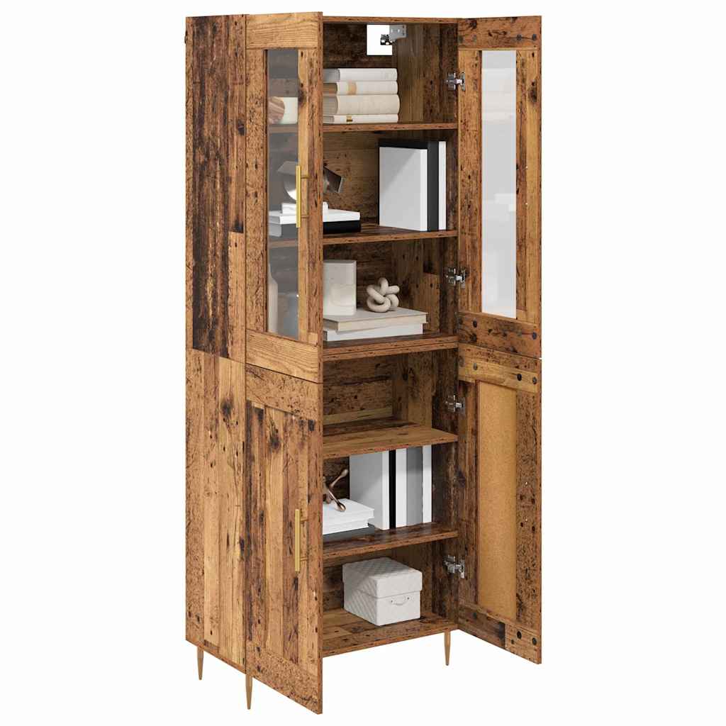 Highboard 2 pcs Altholz Holzwerkstoff