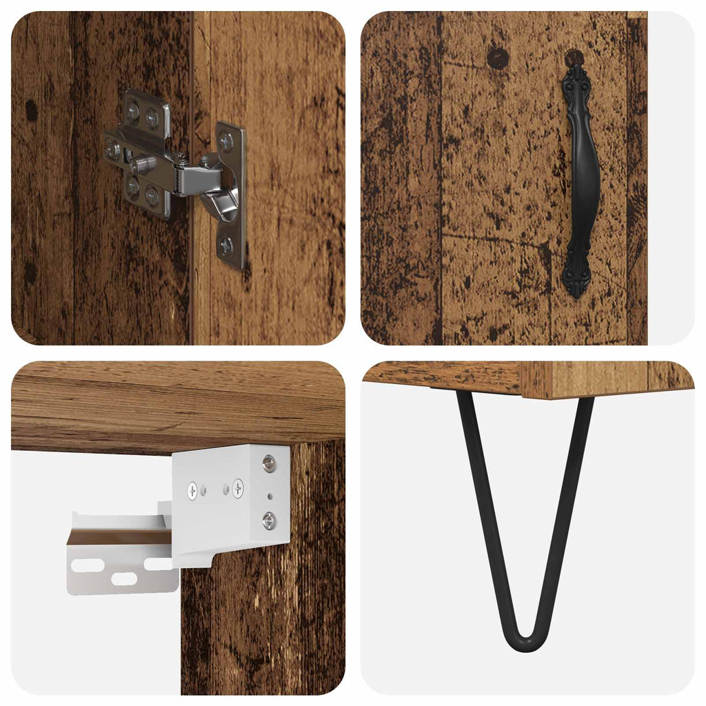 Highboard 2 pcs Altholz Holzwerkstoff