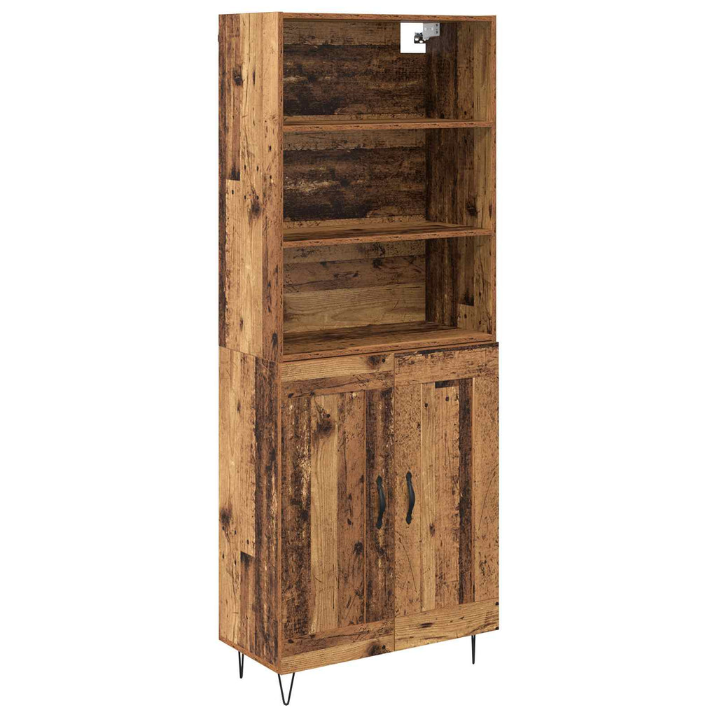 Highboard 2 pcs Altholz Holzwerkstoff