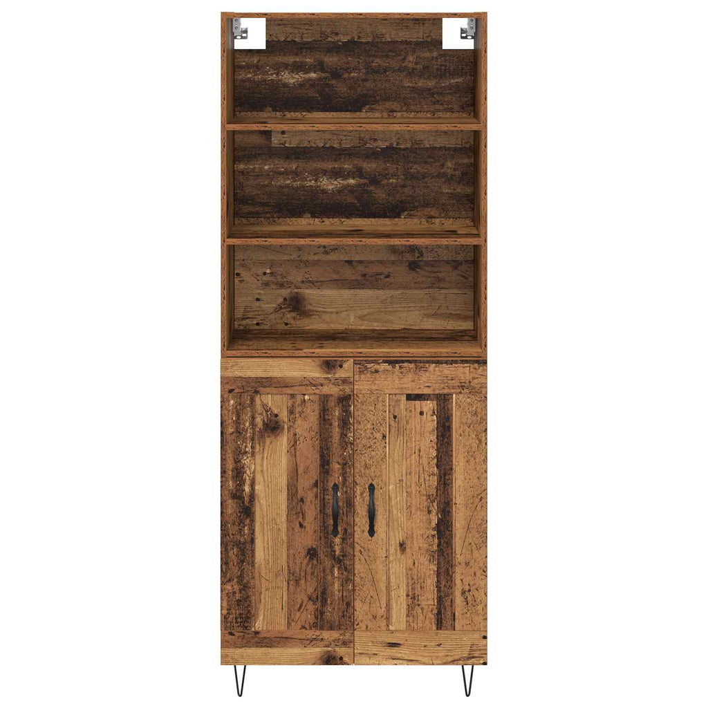 Highboard 2 pcs Altholz Holzwerkstoff