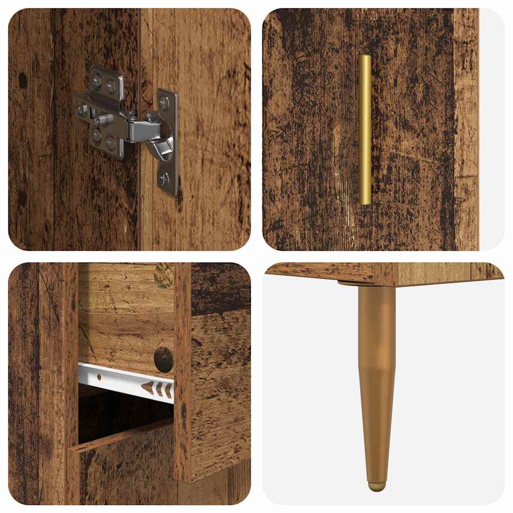 Highboard mit Schubladen 2 pcs Altholz Holzwerkstoff