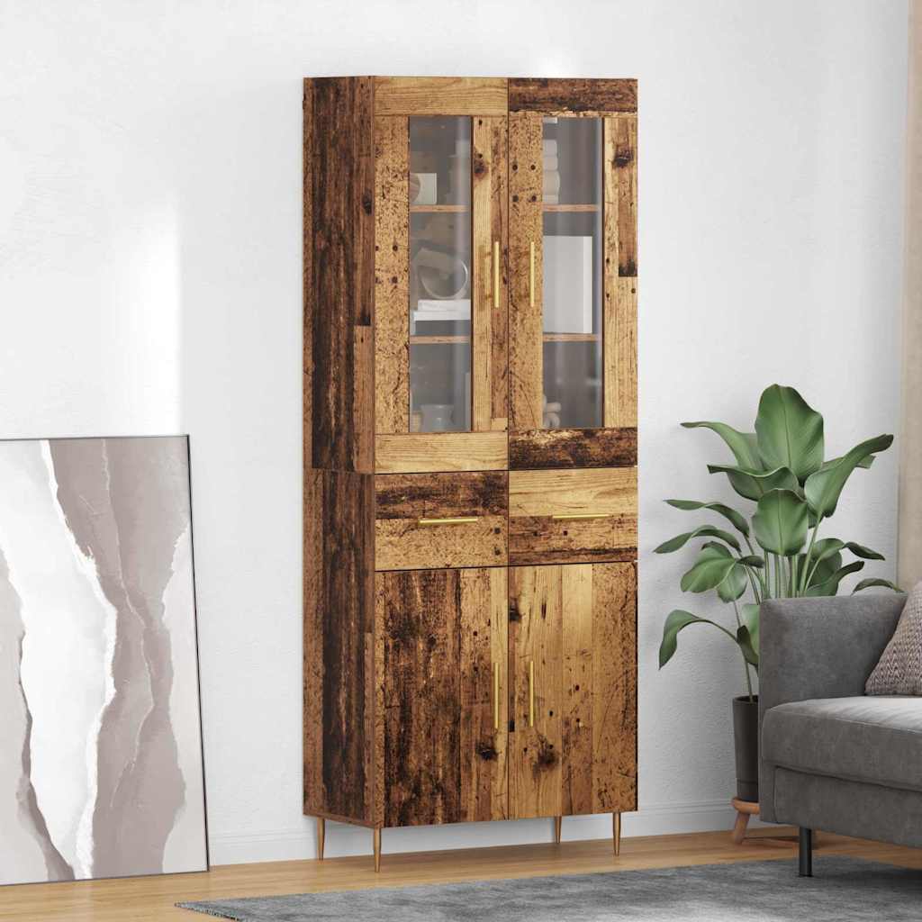 Highboard mit Schubladen 2 pcs Altholz Holzwerkstoff