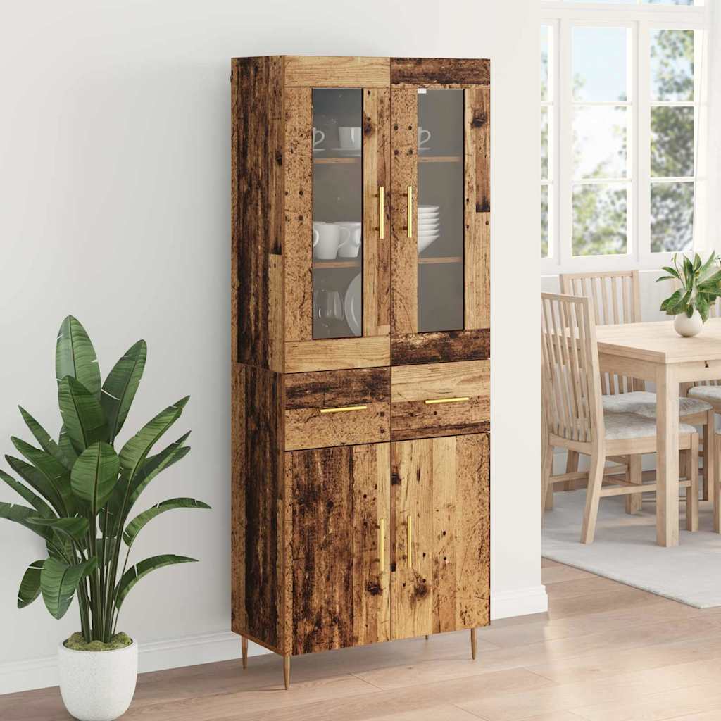 Highboard mit Schubladen 2 pcs Altholz Holzwerkstoff
