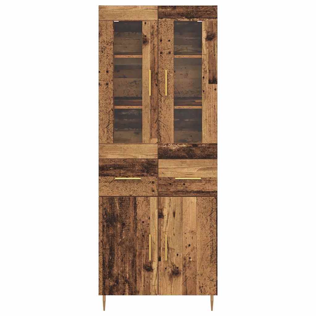 Highboard mit Schubladen 2 pcs Altholz Holzwerkstoff