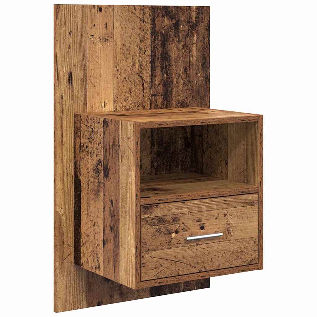 Kopfteil mit Schrank mit Schubladen 3 pcs Altholz Holzwerkstoff