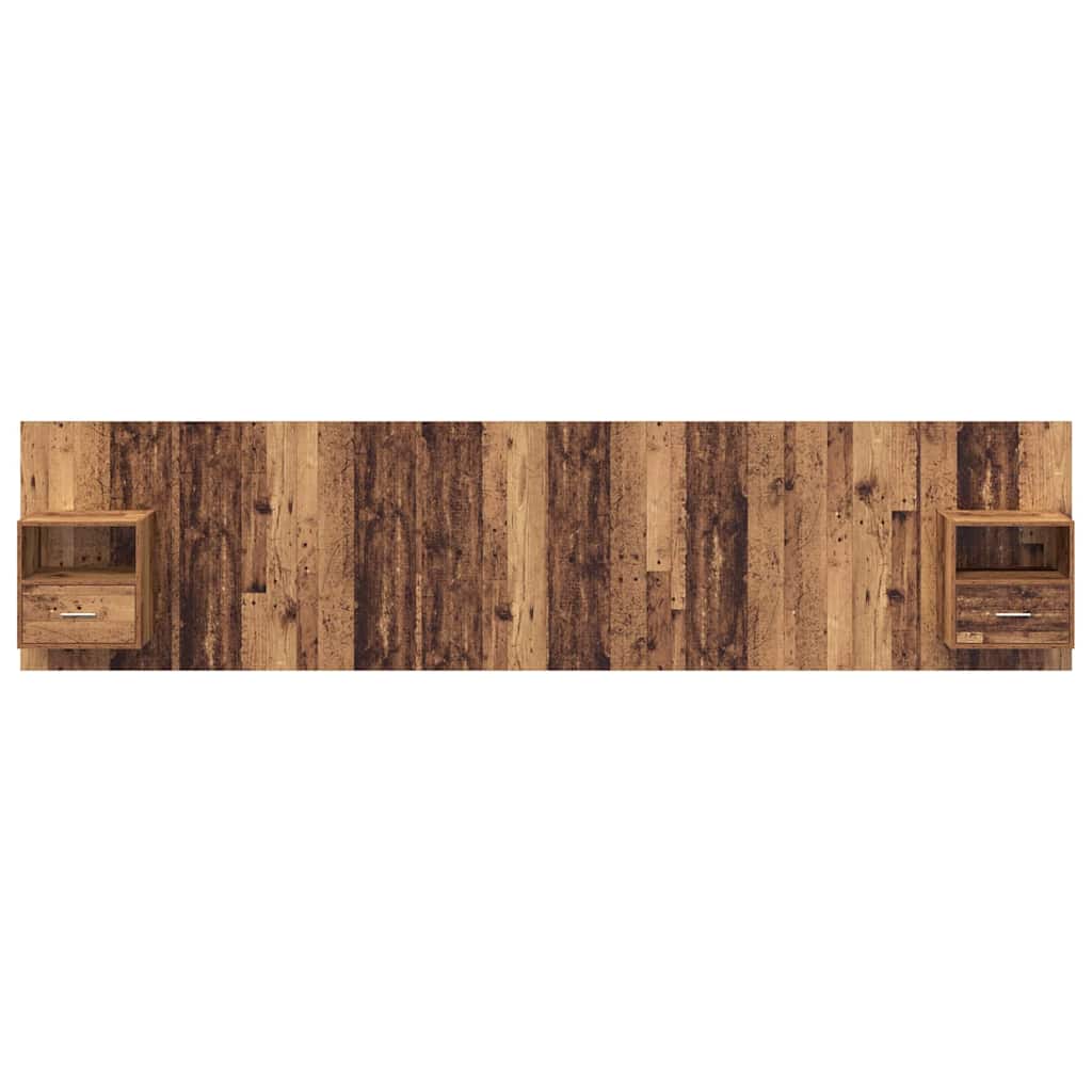 Kopfteil mit Schrank mit Schubladen 3 pcs Altholz Holzwerkstoff