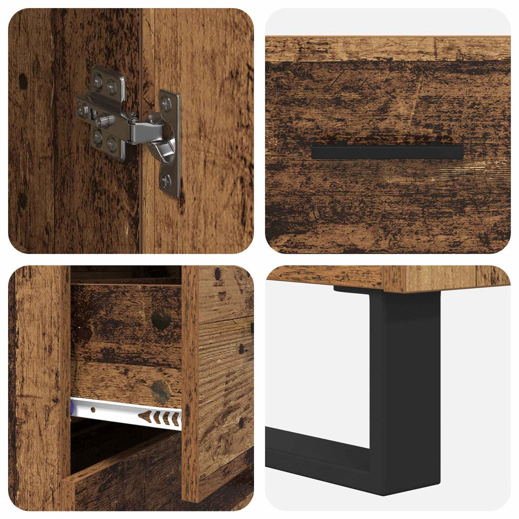 Highboard Altholz 69,5 x 34 x 180 cm Holzwerkstoff