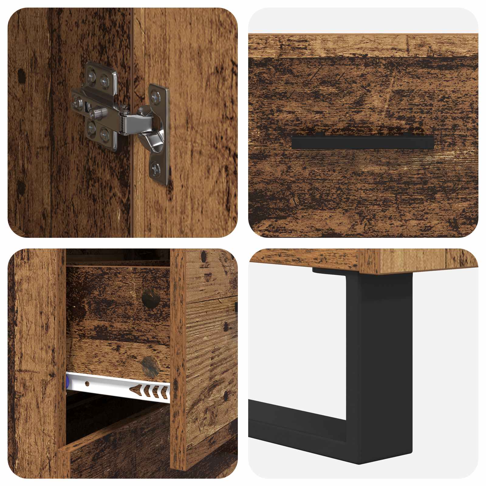 Highboard Altholz 69,5 x 34 x 180 cm Holzwerkstoff