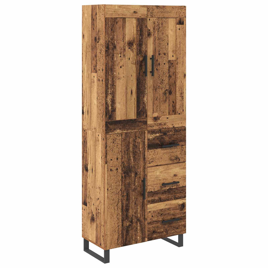 Highboard Altholz 69,5 x 34 x 180 cm Holzwerkstoff