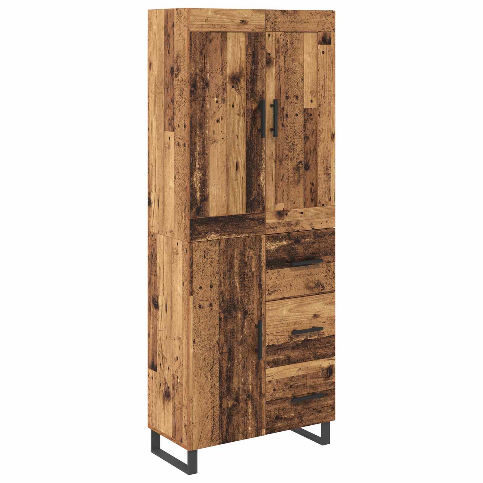 Highboard Altholz 69,5 x 34 x 180 cm Holzwerkstoff