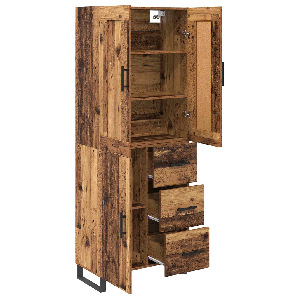 Highboard Altholz 69,5 x 34 x 180 cm Holzwerkstoff