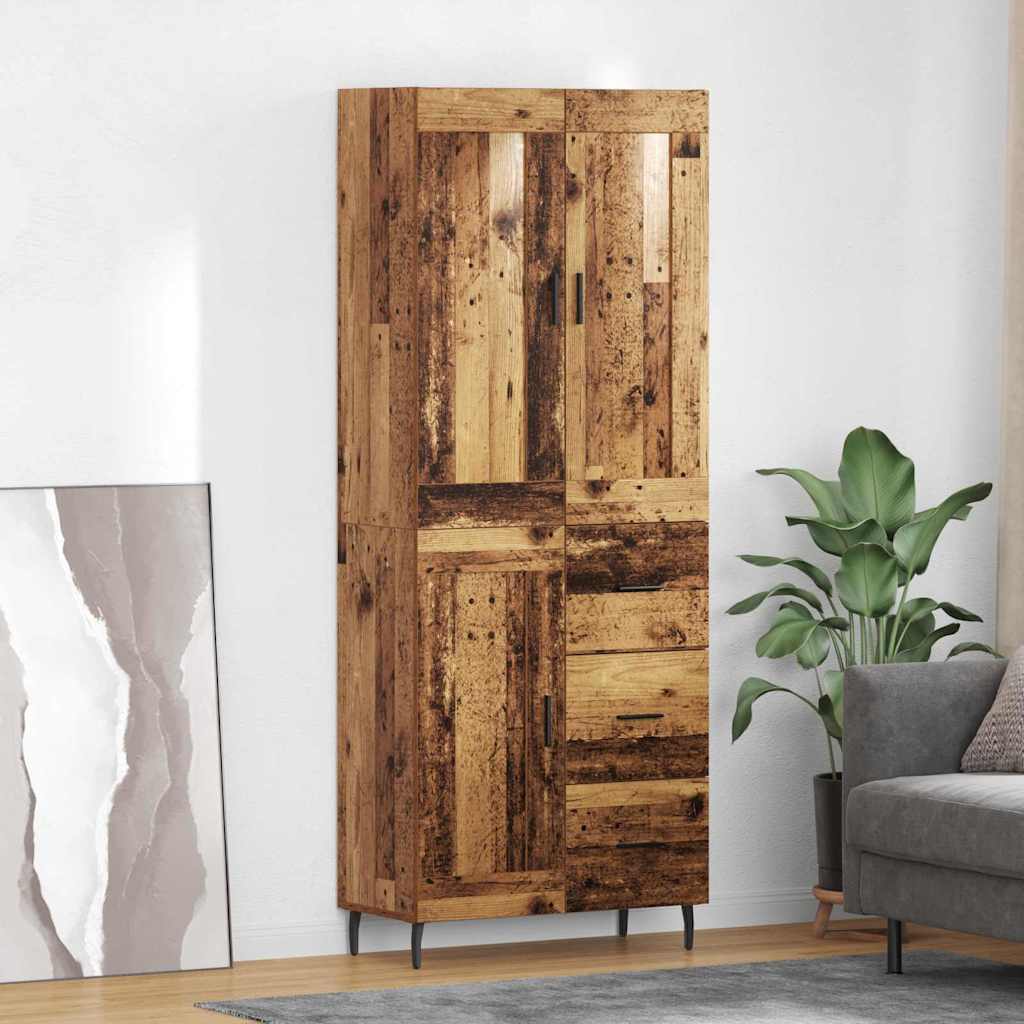Highboard mit Schubladen 2 pcs Altholz Holzwerkstoff