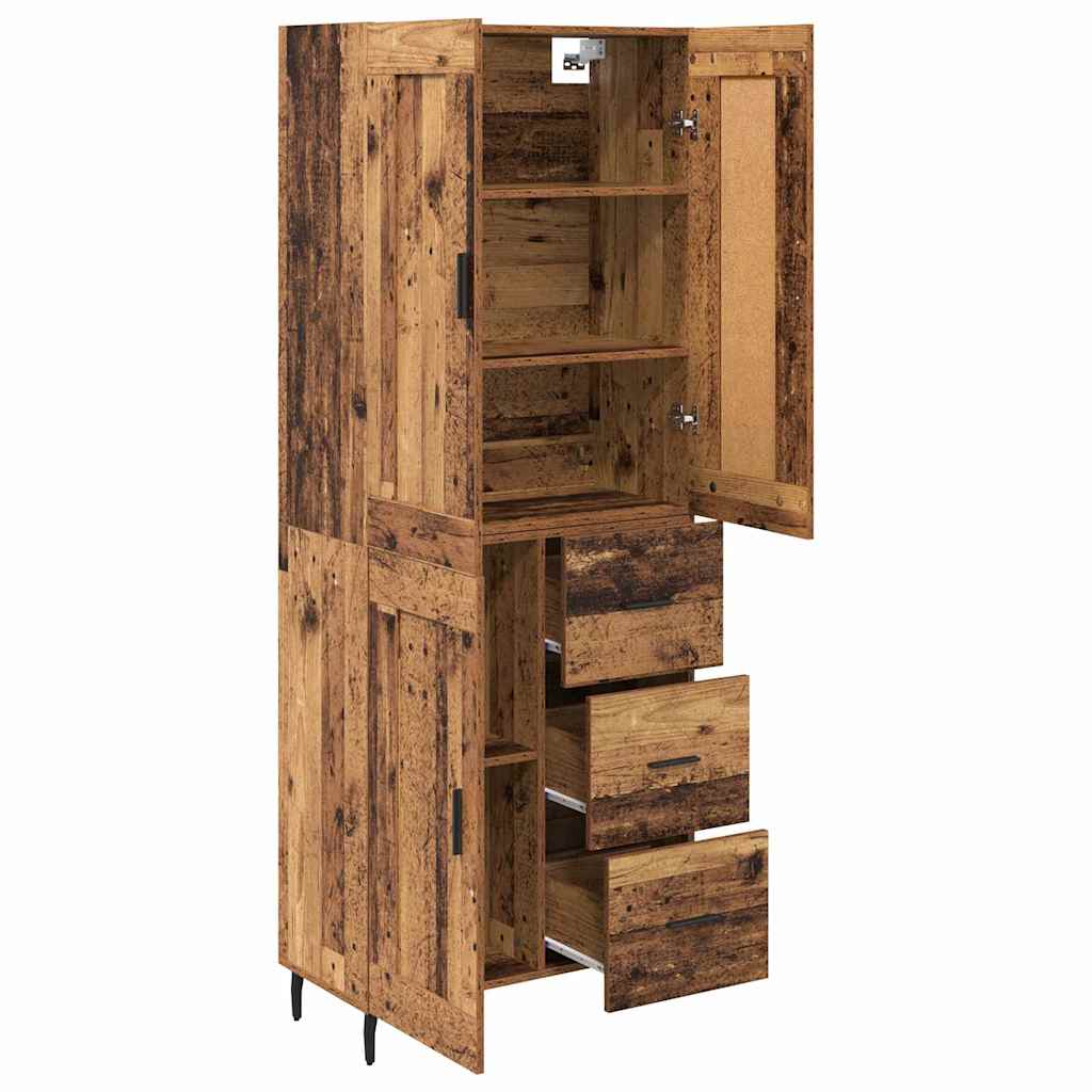 Highboard mit Schubladen 2 pcs Altholz Holzwerkstoff