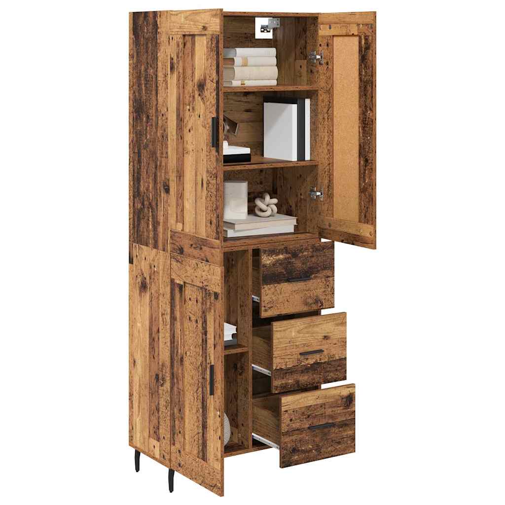 Highboard mit Schubladen 2 pcs Altholz Holzwerkstoff
