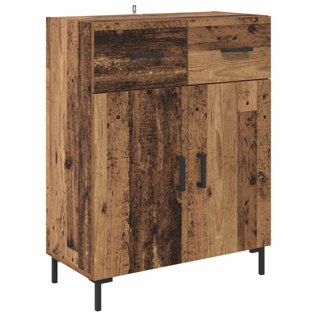 Highboard Wandmontiert Altholz 69,5 x 34 x 180 cm Holzwerkstoff