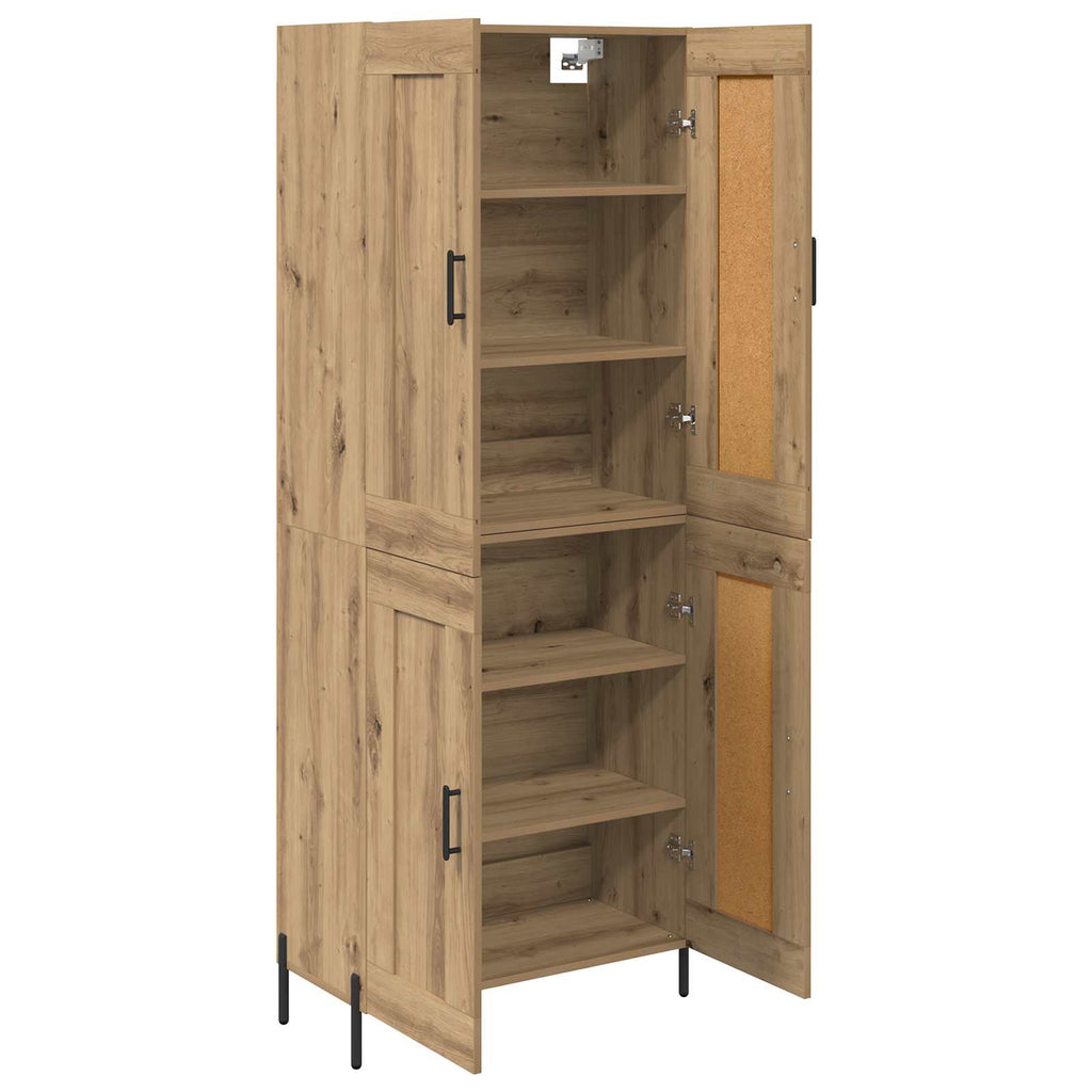 Highboard 2 pcs Artisan-Eiche Holzwerkstoff