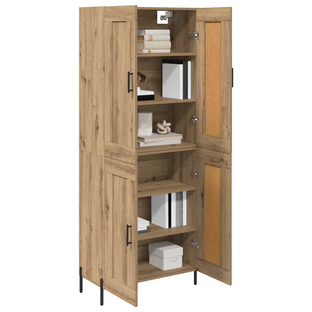 Highboard 2 pcs Artisan-Eiche Holzwerkstoff