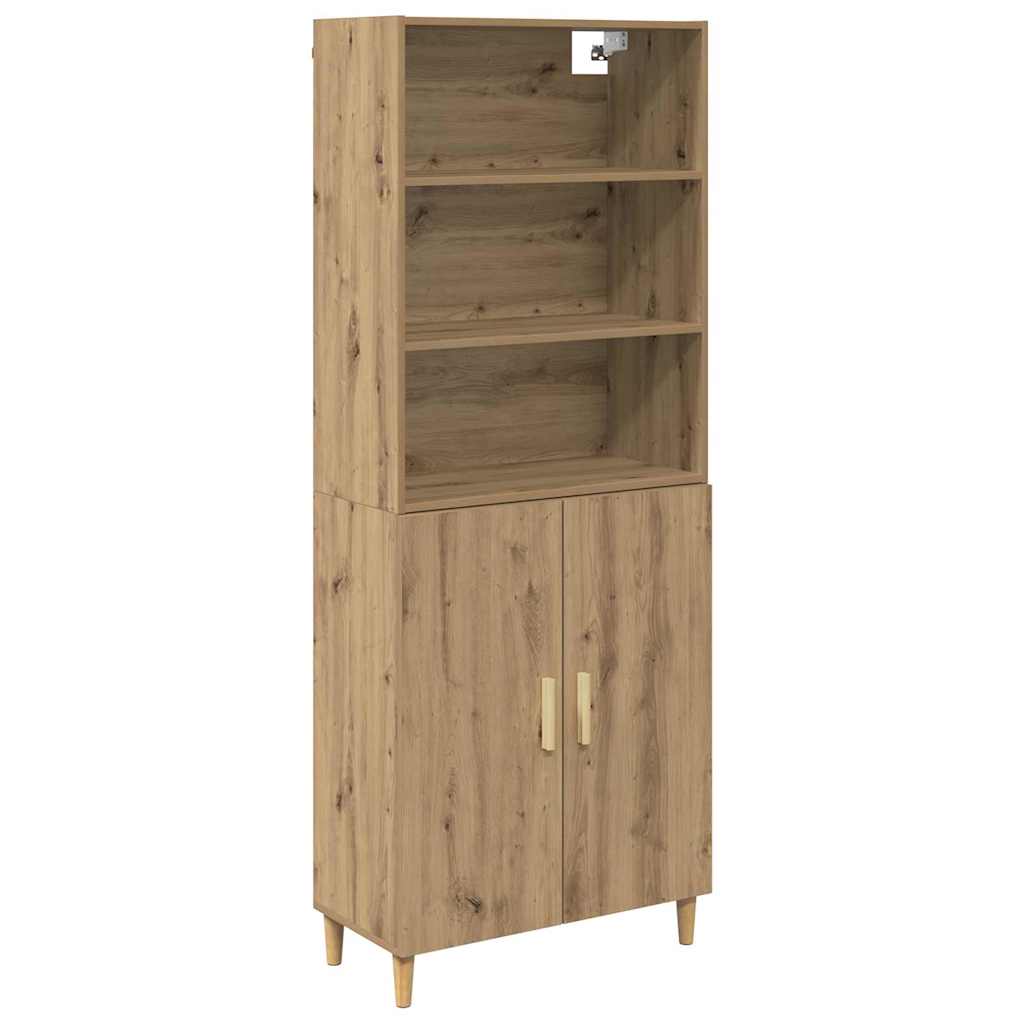 Highboard Artisan-Eiche 69,5 x 32,5 x 180 cm Holzwerkstoff