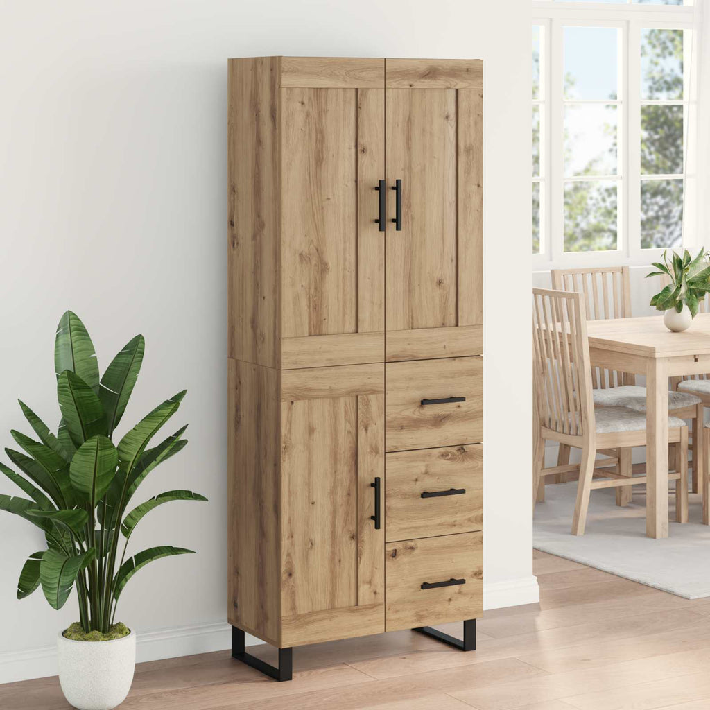 Highboard Artisan-Eiche 69,5 x 34 x 180 cm Holzwerkstoff
