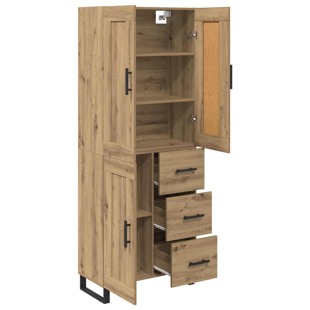 Highboard Artisan-Eiche 69,5 x 34 x 180 cm Holzwerkstoff