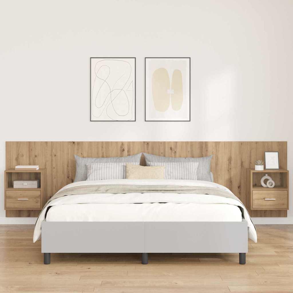 Kopfteil mit Schrank 3 pcs Artisan-Eiche Holzwerkstoff