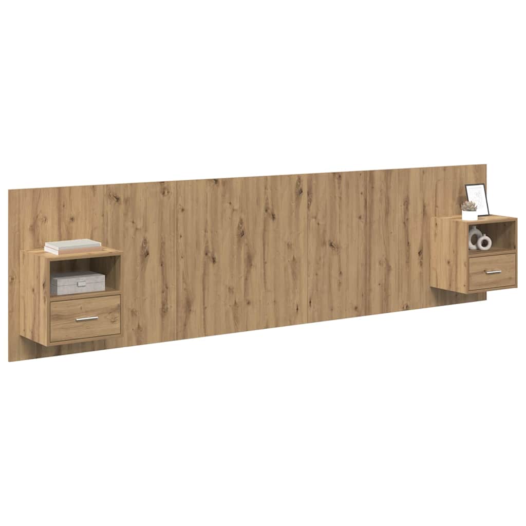 Kopfteil mit Schrank 3 pcs Artisan-Eiche Holzwerkstoff