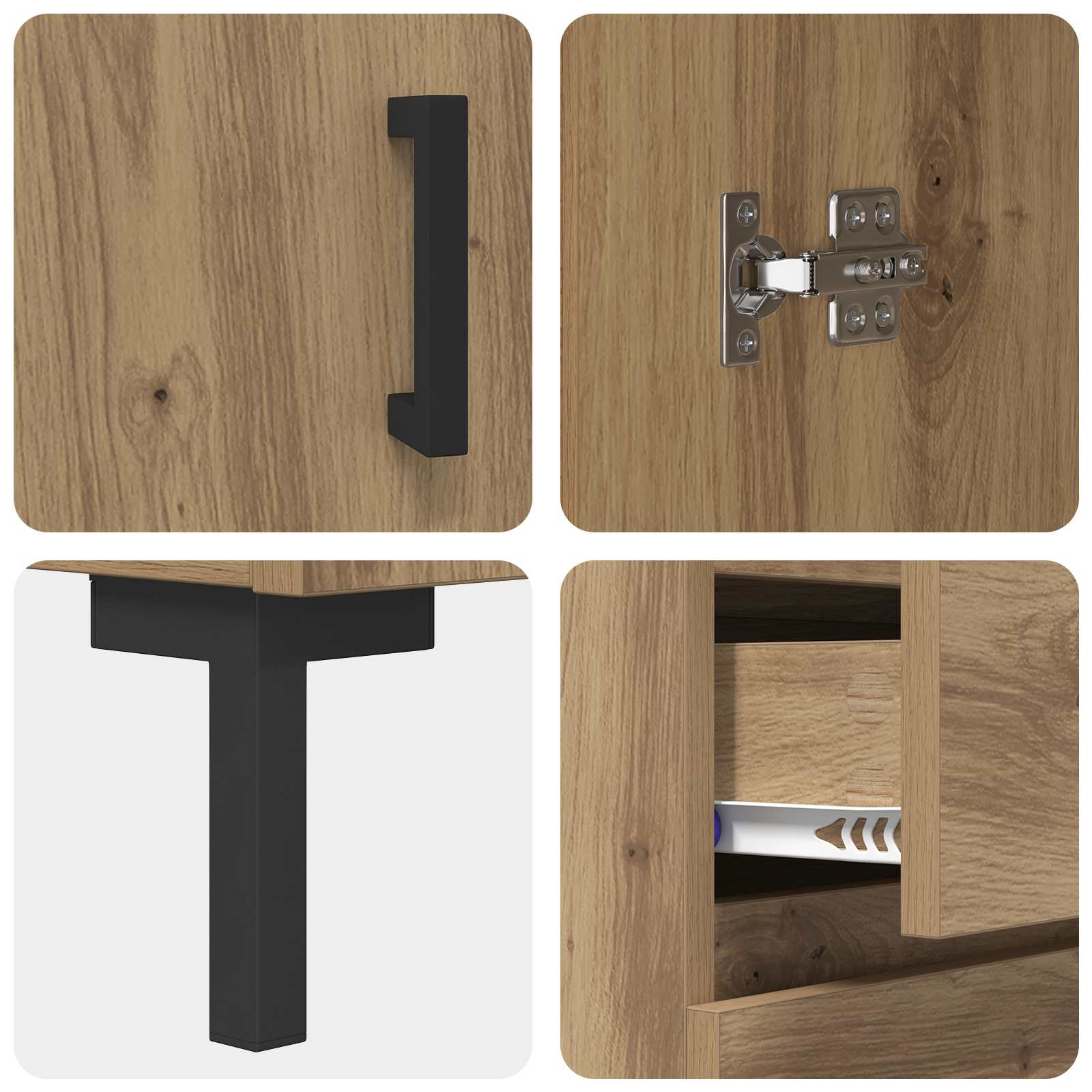 Highboard Artisan-Eiche 69,5 x 34 x 180 cm Holzwerkstoff