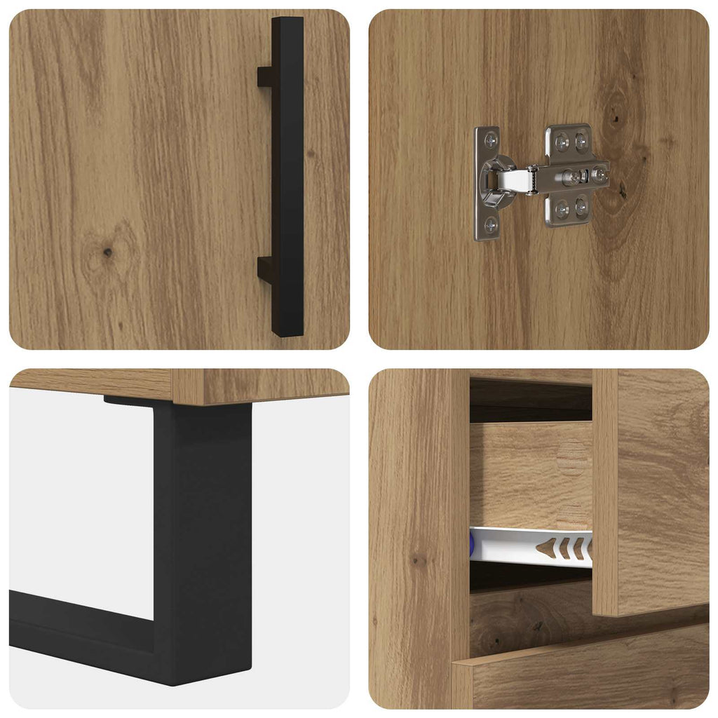 Highboard mit Schubladen 2 pcs Artisan-Eiche Holzwerkstoff