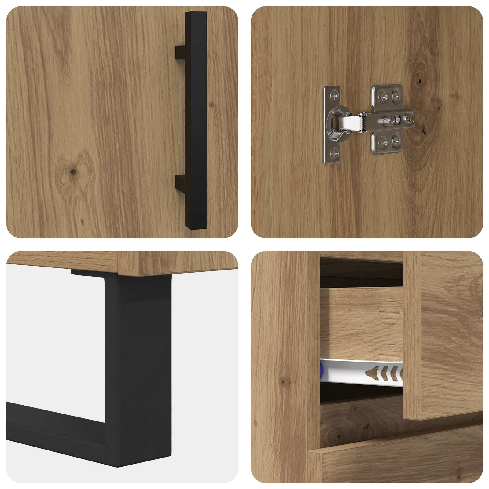 Highboard mit Schubladen 2 pcs Artisan-Eiche Holzwerkstoff