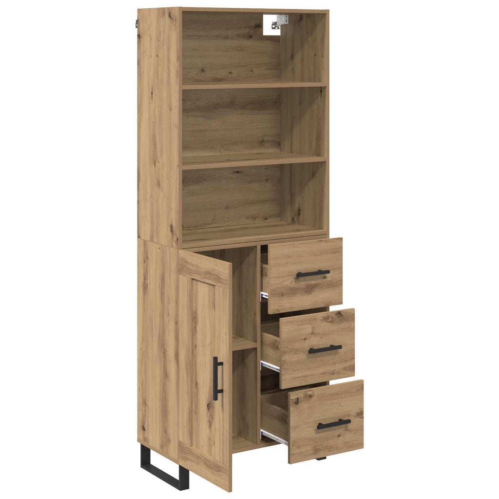Highboard mit Schubladen 2 pcs Artisan-Eiche Holzwerkstoff