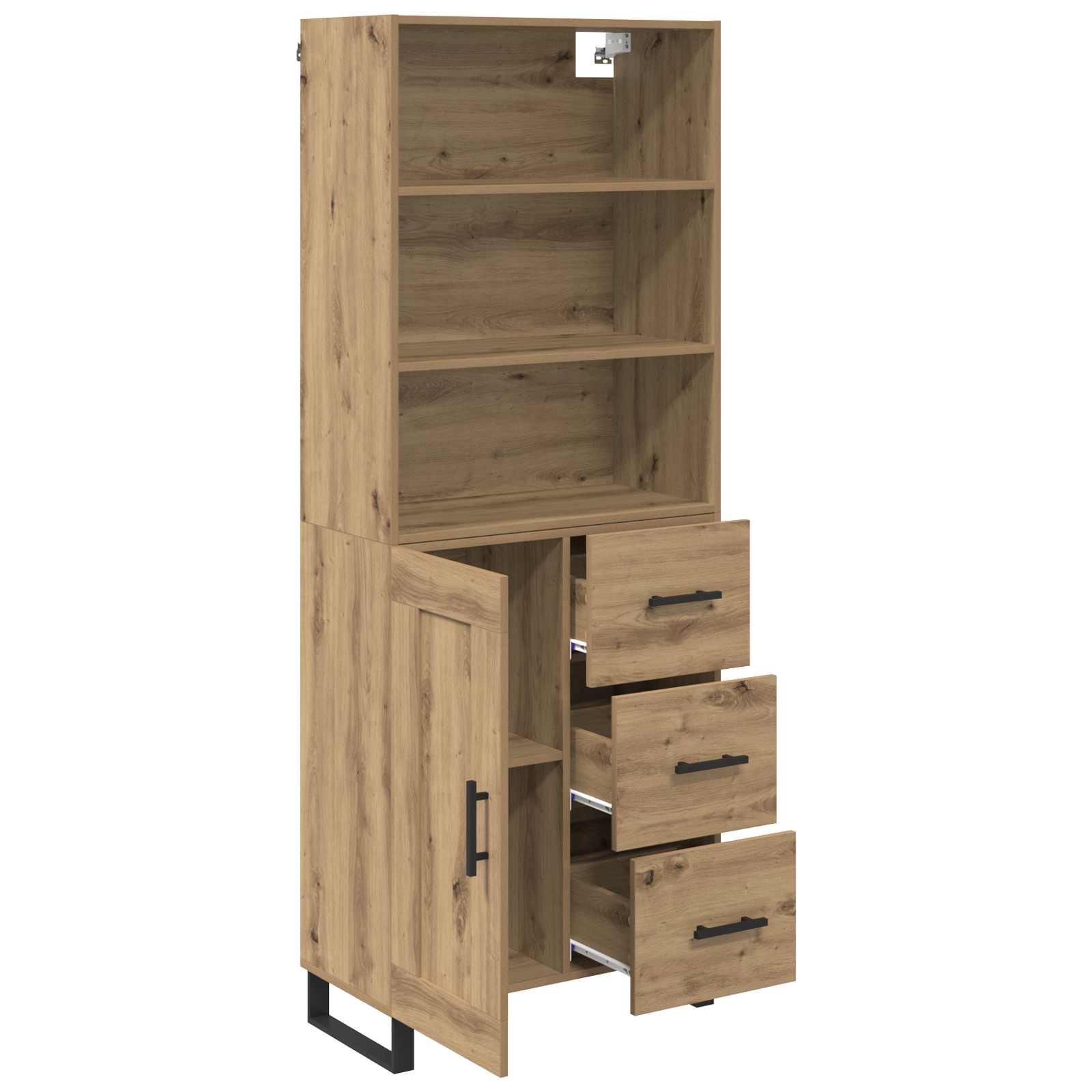 Highboard mit Schubladen 2 pcs Artisan-Eiche Holzwerkstoff