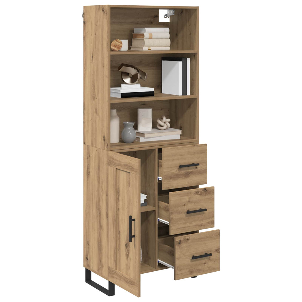 Highboard mit Schubladen 2 pcs Artisan-Eiche Holzwerkstoff
