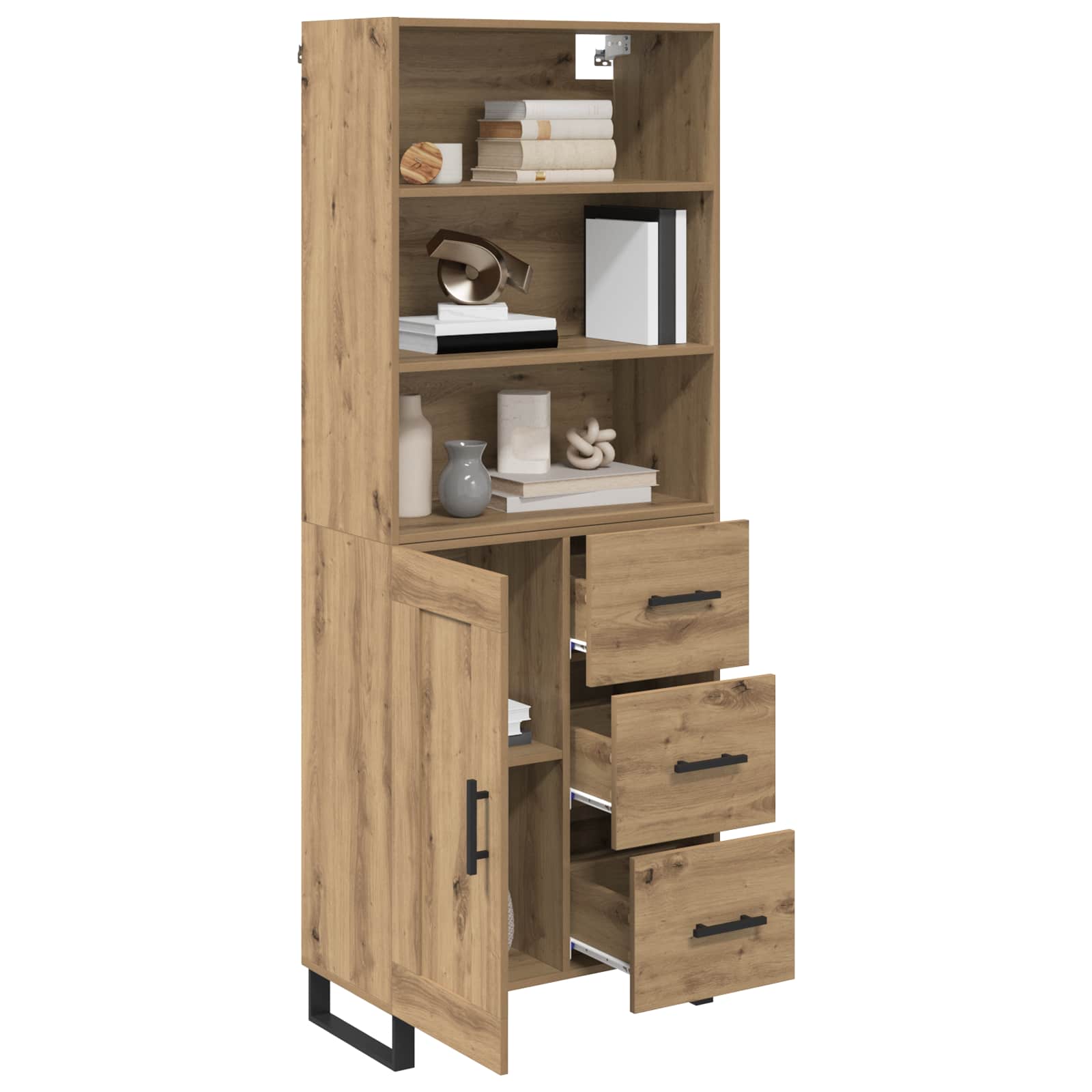 Highboard mit Schubladen 2 pcs Artisan-Eiche Holzwerkstoff