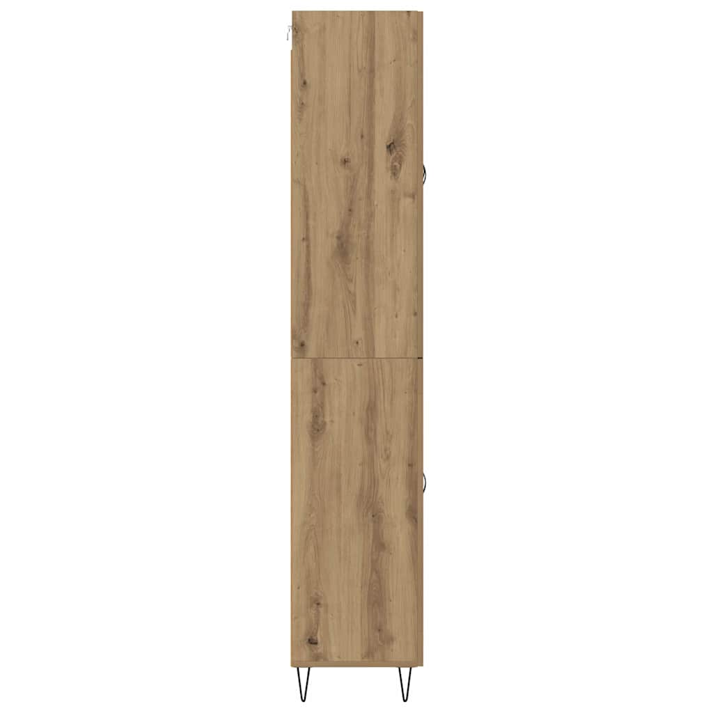 Highboard 2 pcs Artisan-Eiche Ingenieurholz und Glas