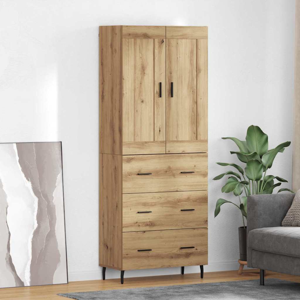 Highboard mit Schubladen 2 pcs Artisan-Eiche Holzwerkstoff