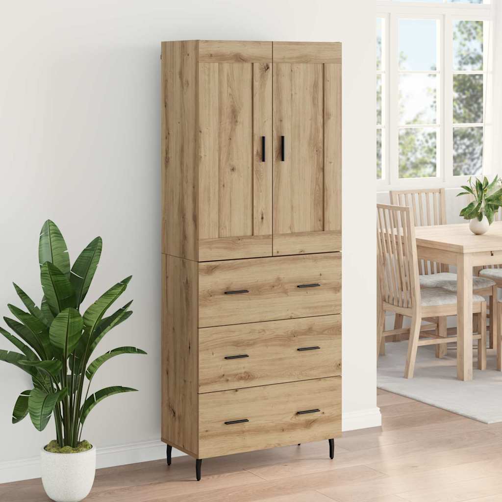 Highboard mit Schubladen 2 pcs Artisan-Eiche Holzwerkstoff